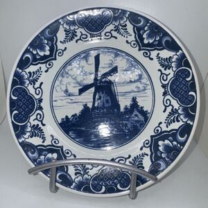 Delft Holland Pottery 7.25” Salad Plate Classic Blue Windmill 418